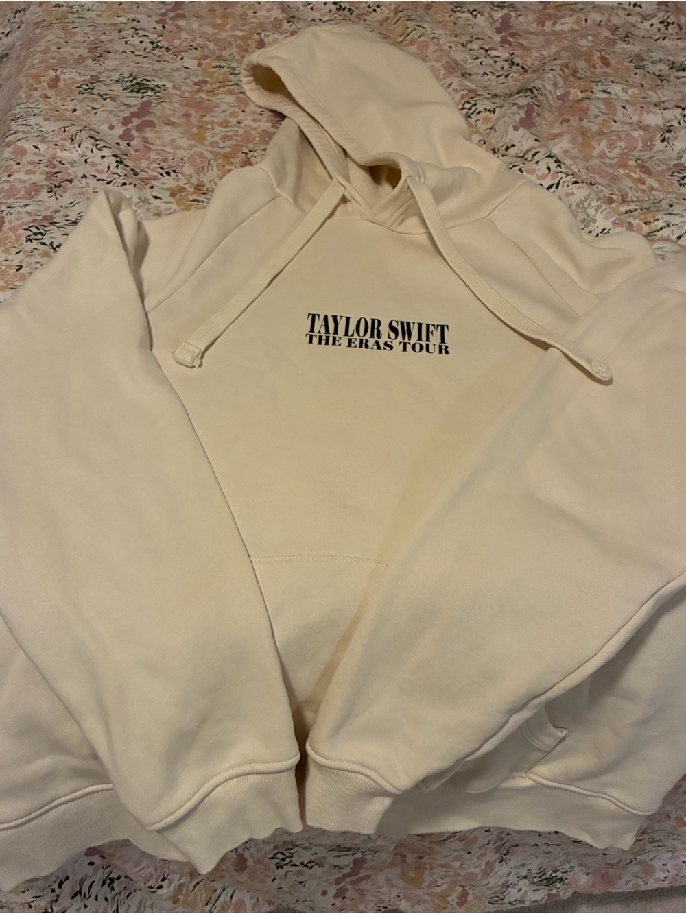 Taylor Swift Cream Pullover Hoodie - The Eras Tour Chest Logo